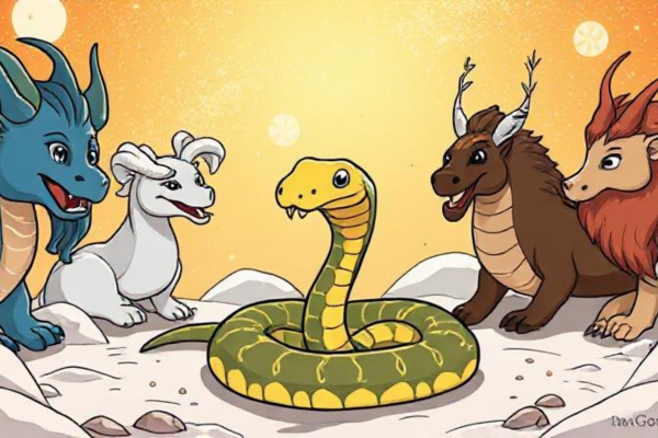 A fan-made comic showing the snake meeting other zodiac animals in a Google-themed universe.